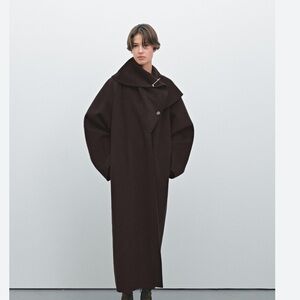 Massimo Dutti NWT wrap around collar coat 6468/555